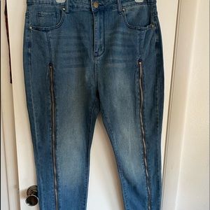 NWT KJORDAN ZIPPER FRONT SKINNY JEANS SZ 16